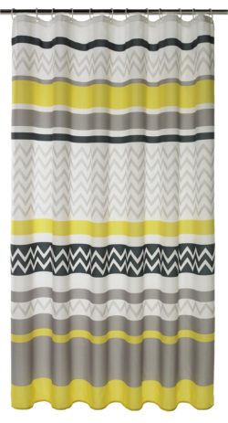 HOME - Chevron Shower Curtain - Charcoal and Grey